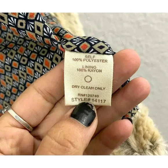 Faux Fur Beige MEDIUM Lining Pattern Open Vest Women's Mystree - Picture 11 of 13